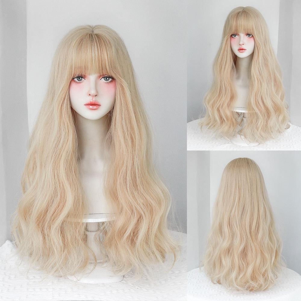 Long Wavy Hair With Bangs Wig Collection - 23 Wigs - Femboy Fatale