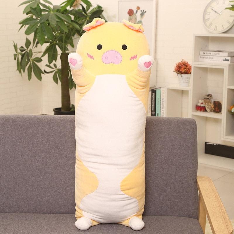 Long Animal Pillows - 50cm / Yellow Pig Pillow - Femboy Fatale