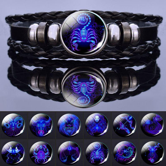 Zodiac Leather Bracelet Collection - Bracelet - Femboy Fatale