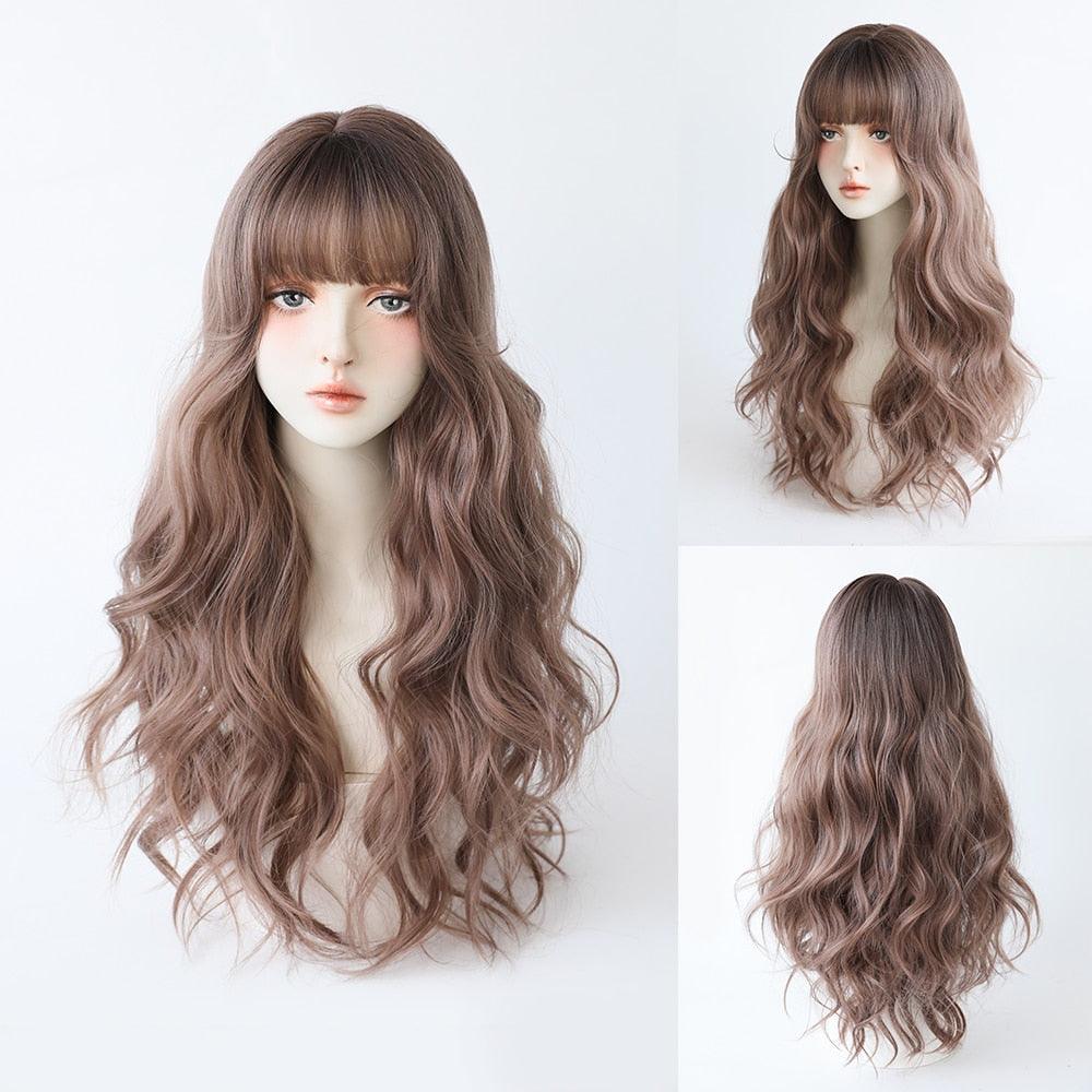 Long Wavy Hair With Bangs Wig Collection - 16 Wigs - Femboy Fatale
