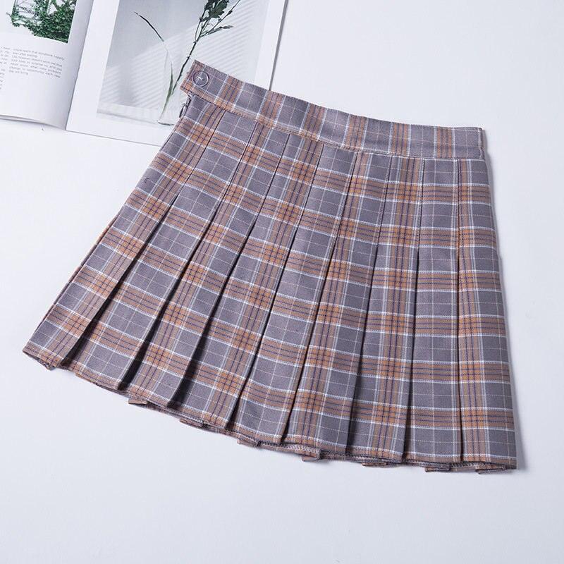 Plaid Pleated Skirt Collection - Light Gray / XS Skirts - Femboy Fatale