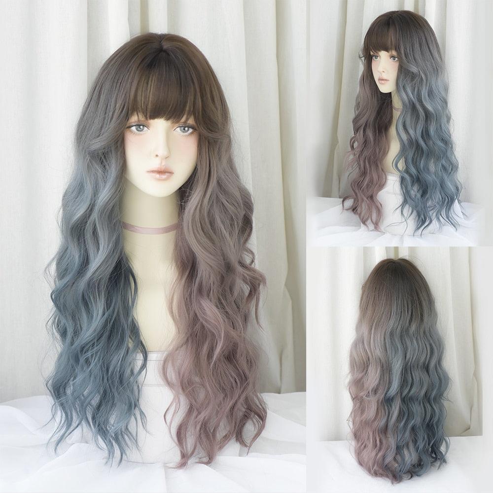 Long Wavy Hair With Bangs Wig Collection - 28 Wigs - Femboy Fatale