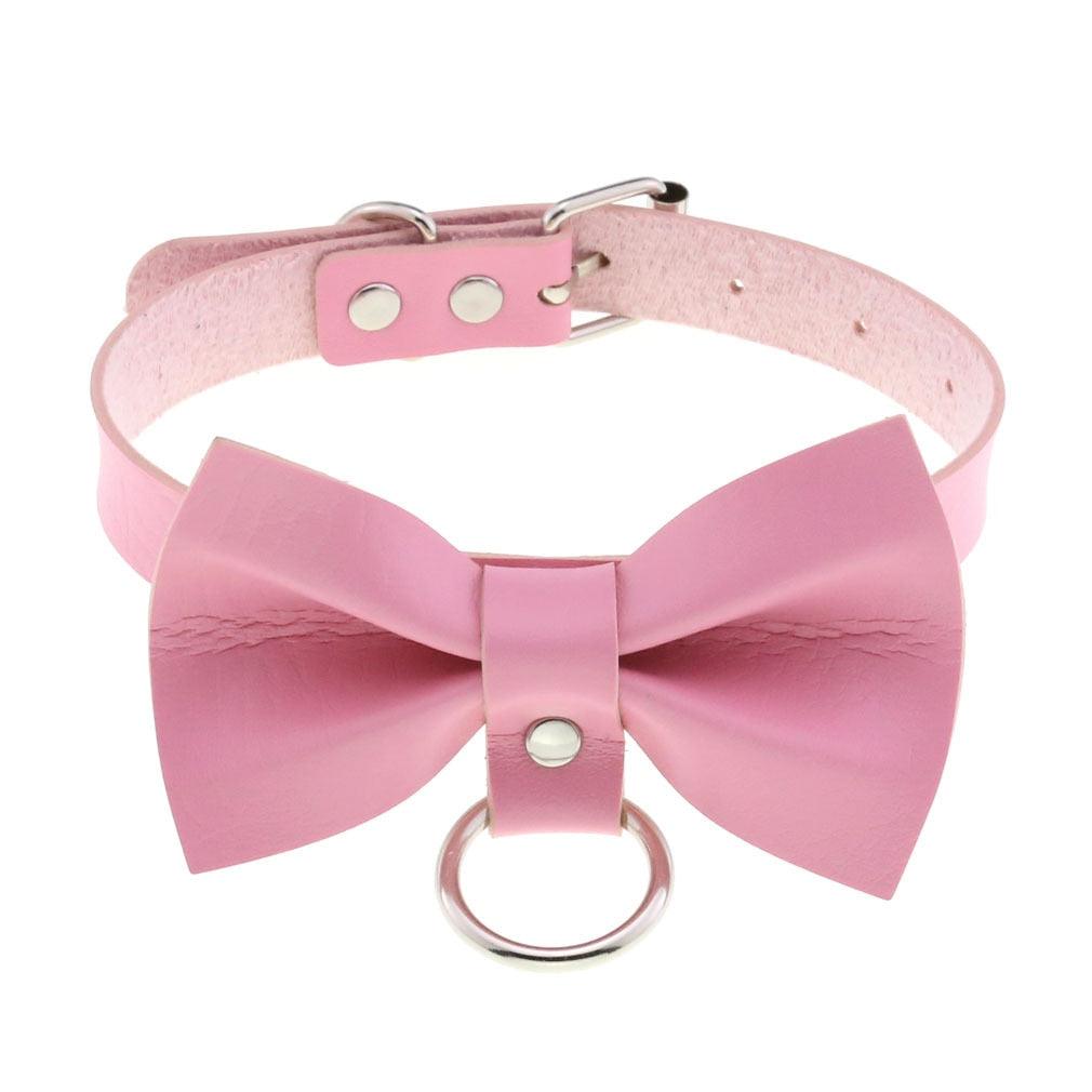Pink Leather Gothic Choker Collection - Style 30 Choker - Femboy Fatale