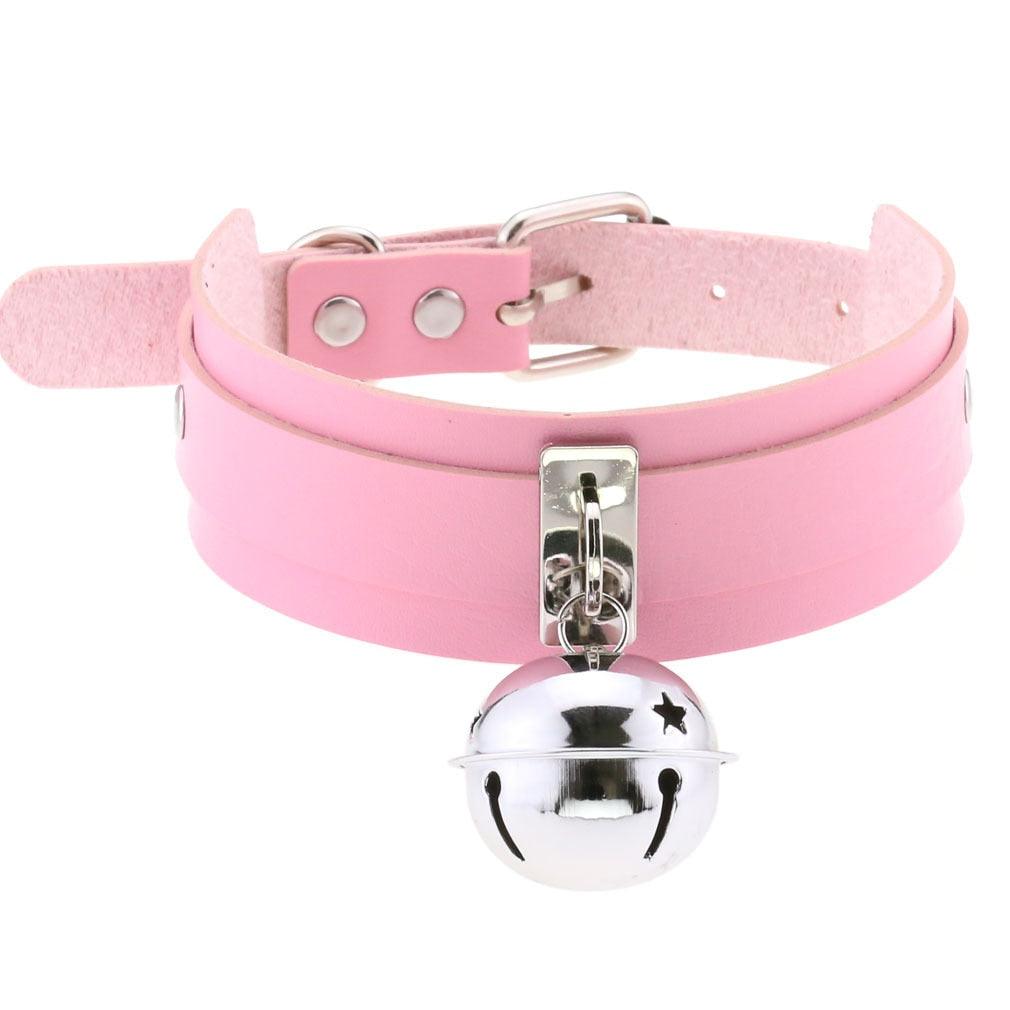 Pink Leather Gothic Choker Collection - Style 13 Choker - Femboy Fatale