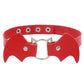 Colorful Bat Leather Chokers - Red Choker - Femboy Fatale