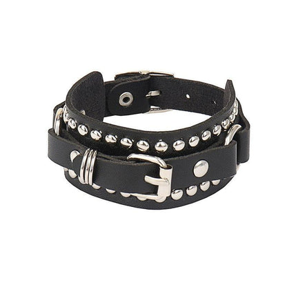Black Leather Gothic Bracelet Collection - 1 Bracelet - Femboy Fatale