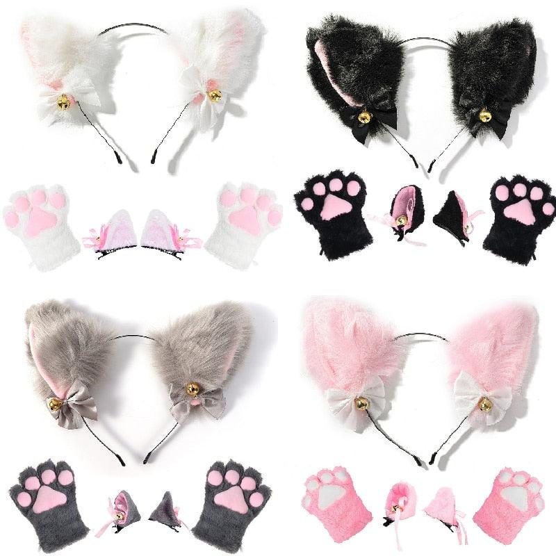 Cat Ears & Gloves Set - Headband - Femboy Fatale