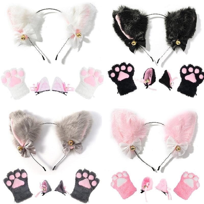 Cat Ears & Gloves Set - Headband - Femboy Fatale