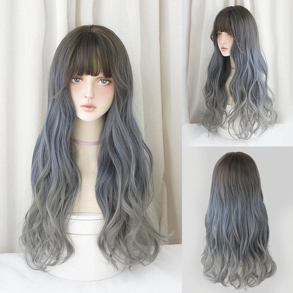 Long Wavy Hair With Bangs Wig Collection - 37 Wigs - Femboy Fatale