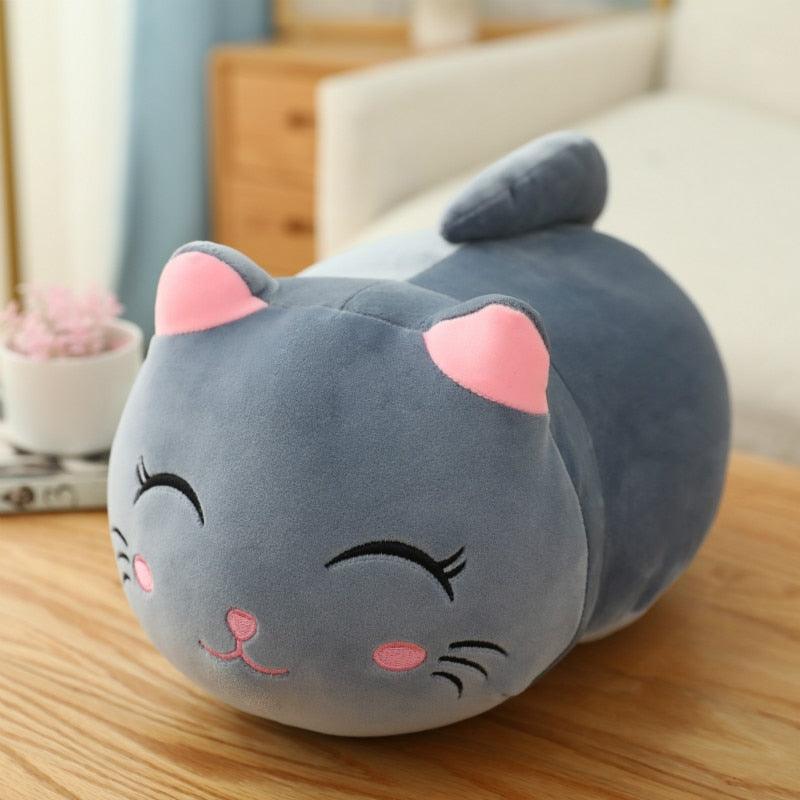 Animal Plush Collection - Smiling Gray Cat 25cm - Femboy Fatale